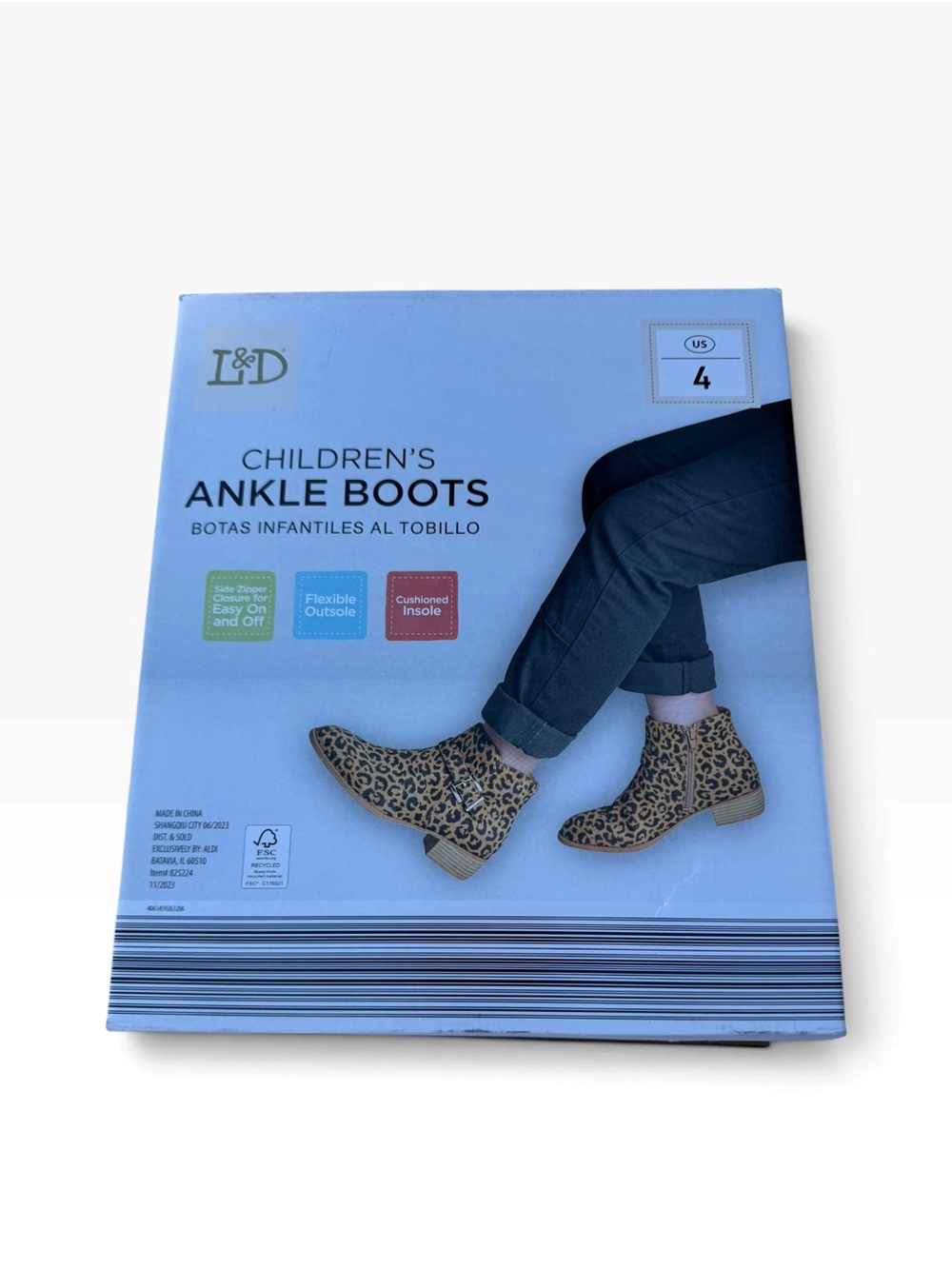 Kids Leopard Print Ankle Boots - Tan